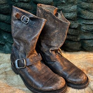 Apocalypse queen little brown Leather Frye Boots